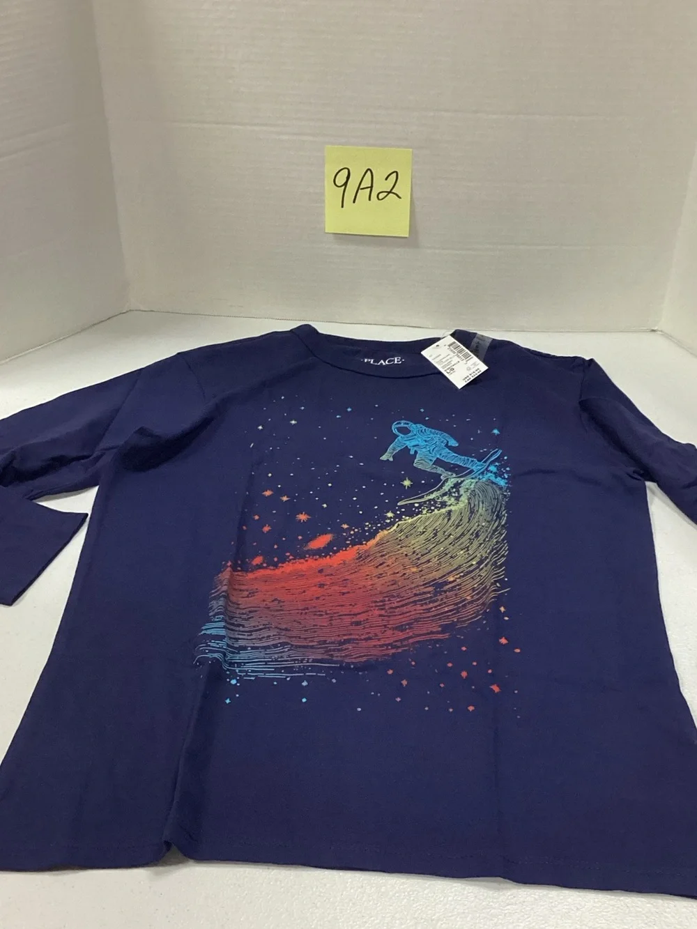 The Children's Place Navy Long-Sleeve Shirt with Surfing Astronaut Graphic